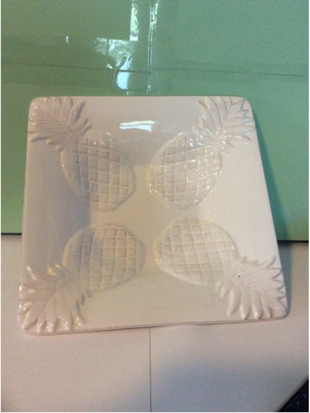TRS White Pineapple Serveware Platter One Size